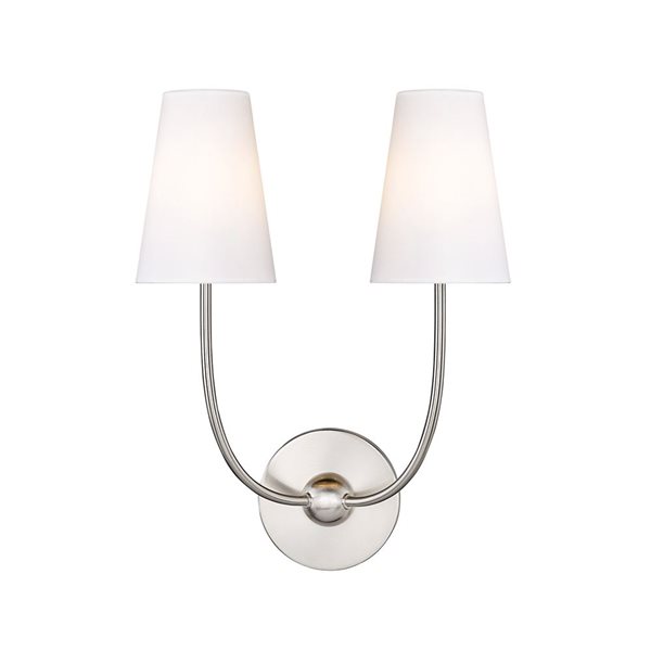 Z-Lite Shannon 2-Light Brushed Nickel Wall Sconce