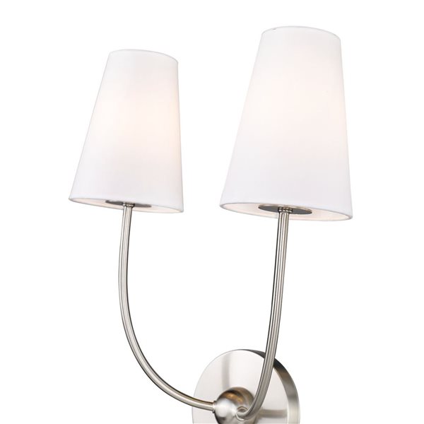 Z-Lite Shannon 2-Light Brushed Nickel Wall Sconce