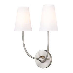 Z-Lite Shannon 2-Light Brushed Nickel Wall Sconce