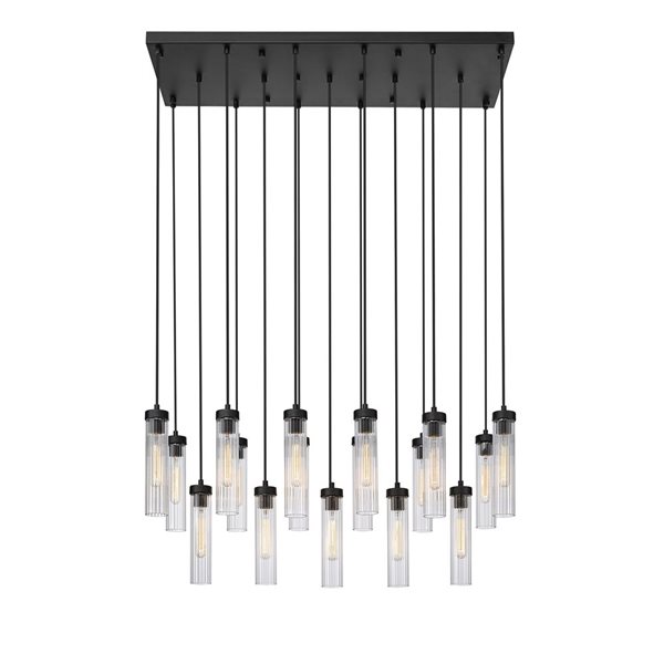 Z-Lite Beau 17-Light Matte Black Linear Chandelier