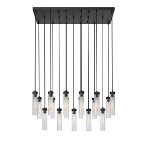 Z-Lite Beau 17-Light Matte Black Linear Chandelier