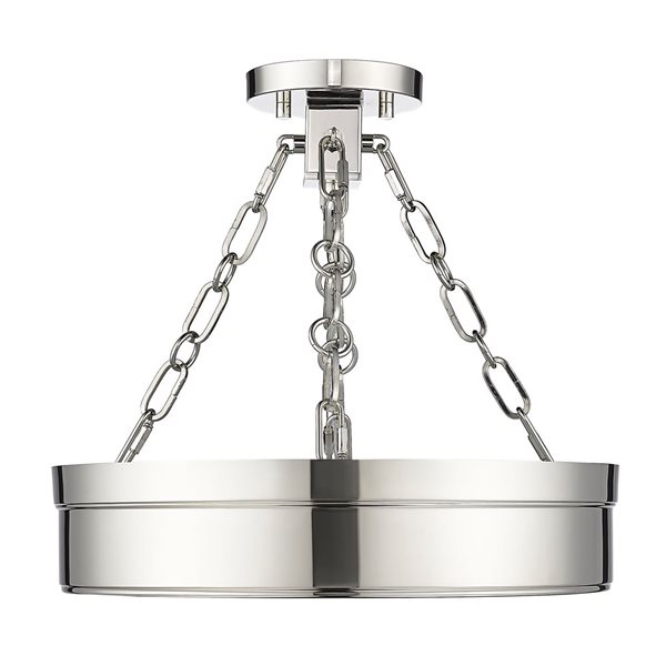 Z-Lite Anders 15-in 1-Light Polished Nickel Semi-Flush Mount