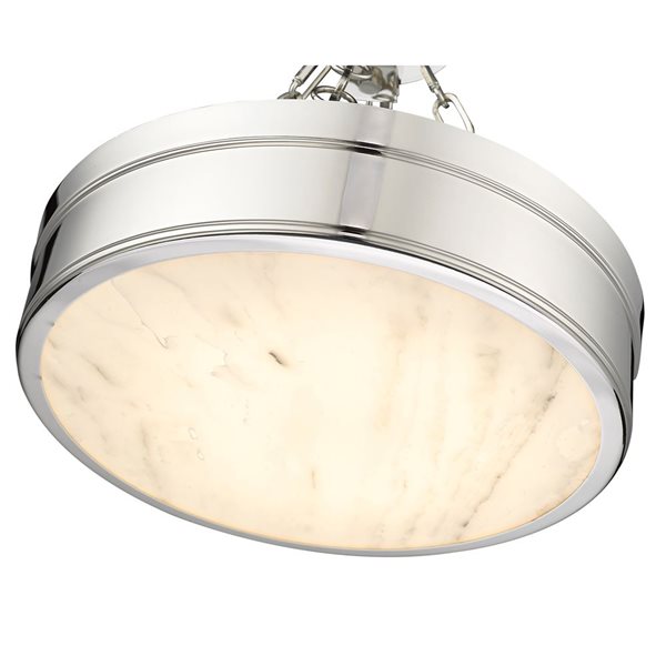 Z-Lite Anders 15-in 1-Light Polished Nickel Semi-Flush Mount