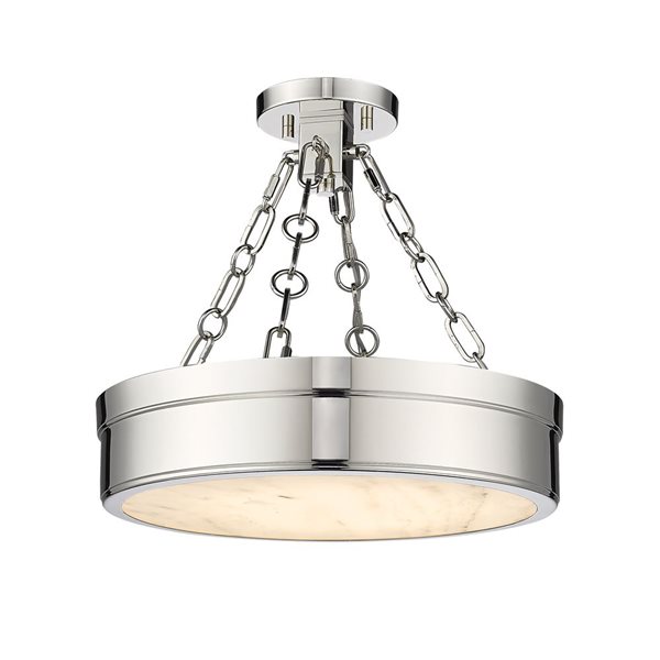 Z-Lite Anders 15-in 1-Light Polished Nickel Semi-Flush Mount