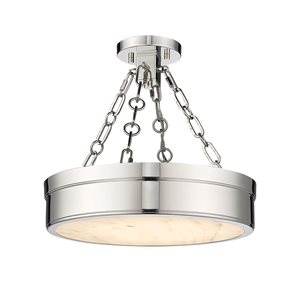 Z-Lite Anders 15-in 1-Light Polished Nickel Semi-Flush Mount