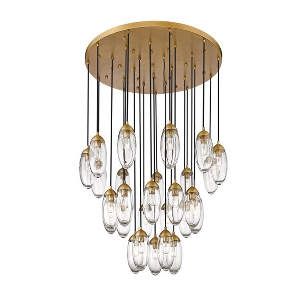 Z-Lite Arden 27-Light Rubbed Brass Linear Chandelier