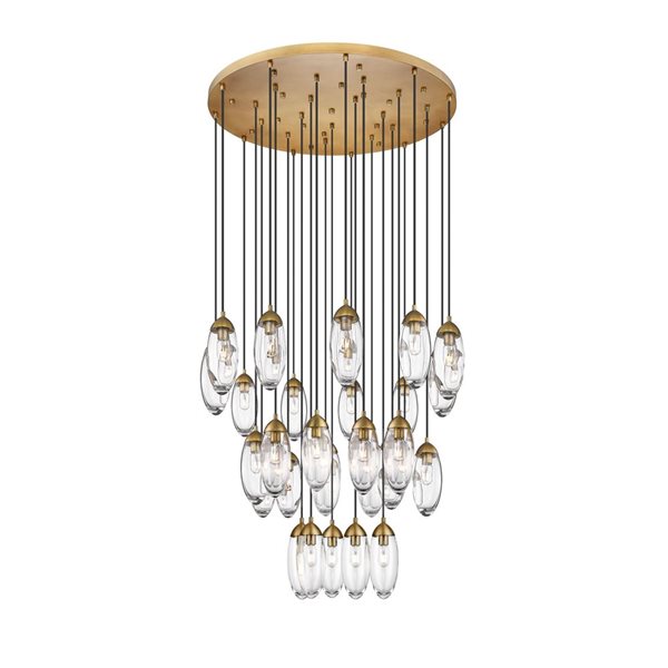 Z-Lite Arden 27-Light Rubbed Brass Linear Chandelier