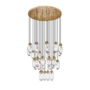 Z-Lite Arden 27-Light Rubbed Brass Linear Chandelier