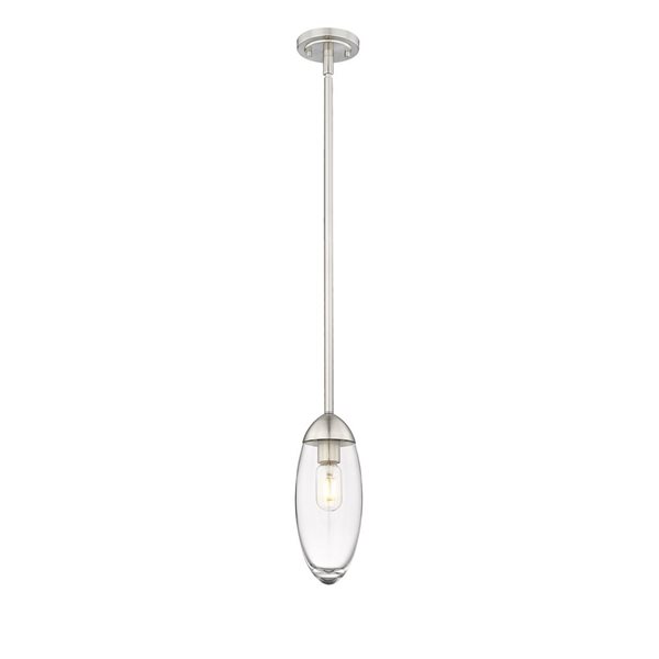 Z-Lite Arden 1-Light Brushed Nickel Pendant Light w/ 4.5-in Clear Shade