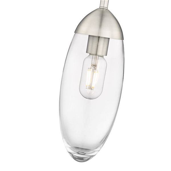 Z-Lite Arden 1-Light Brushed Nickel Pendant Light w/ 4.5-in Clear Shade