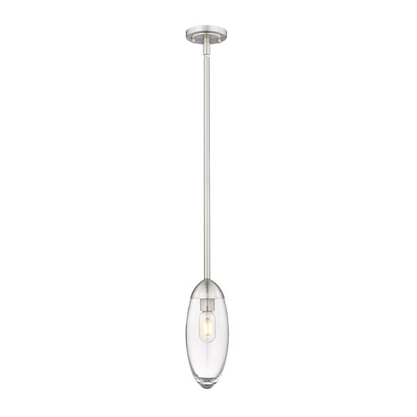 Z-Lite Arden 1-Light Brushed Nickel Pendant Light w/ 4.5-in Clear Shade