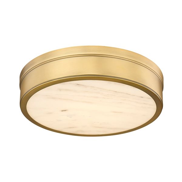 Z-Lite Anders 15-in 1-Light Rubbed Brass Flush Mount