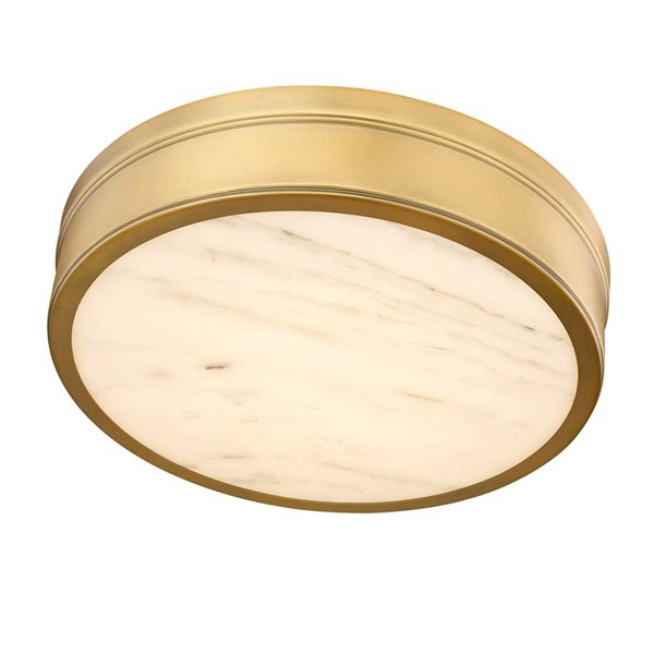 Z-Lite Anders 15-in 1-Light Rubbed Brass Flush Mount