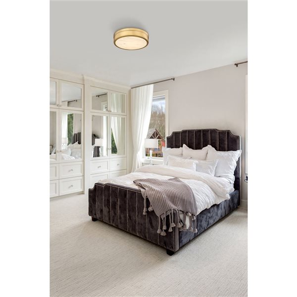 Z-Lite Anders 15-in 1-Light Rubbed Brass Flush Mount