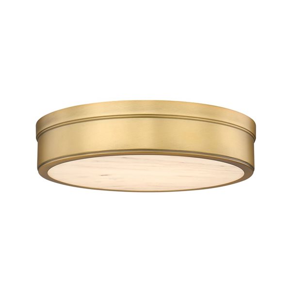 Z-Lite Anders 15-in 1-Light Rubbed Brass Flush Mount