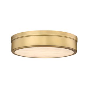 Z-Lite Anders 15-in 1-Light Rubbed Brass Flush Mount