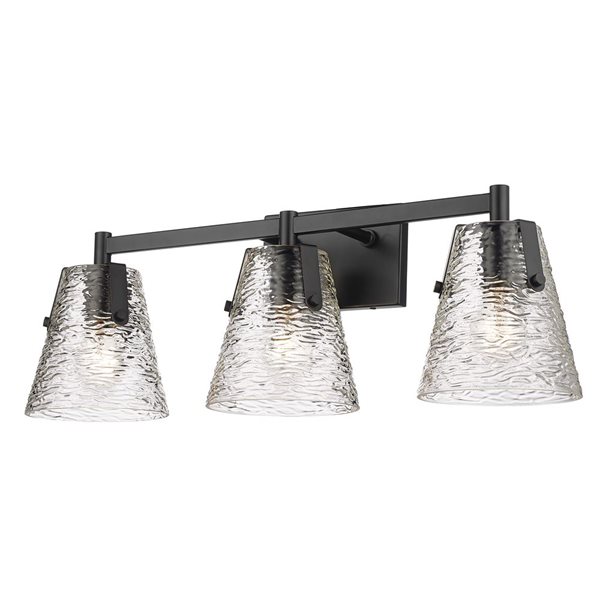 Z-Lite Analia 26.25-in 3-Light Matte Black Vanity Light