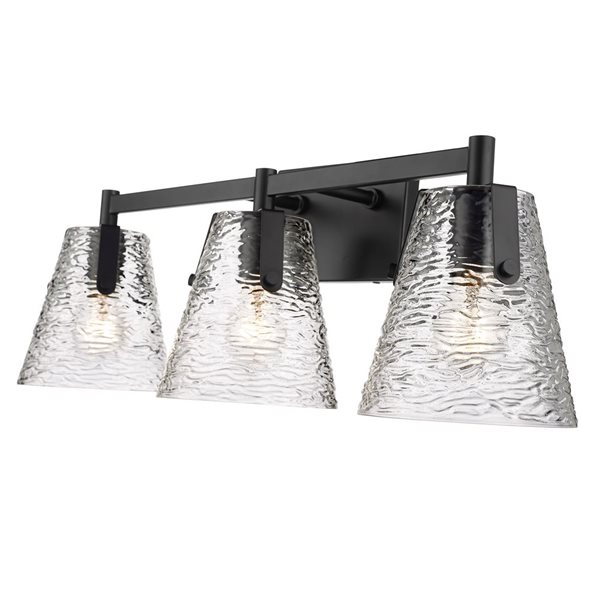 Z-Lite Analia 26.25-in 3-Light Matte Black Vanity Light