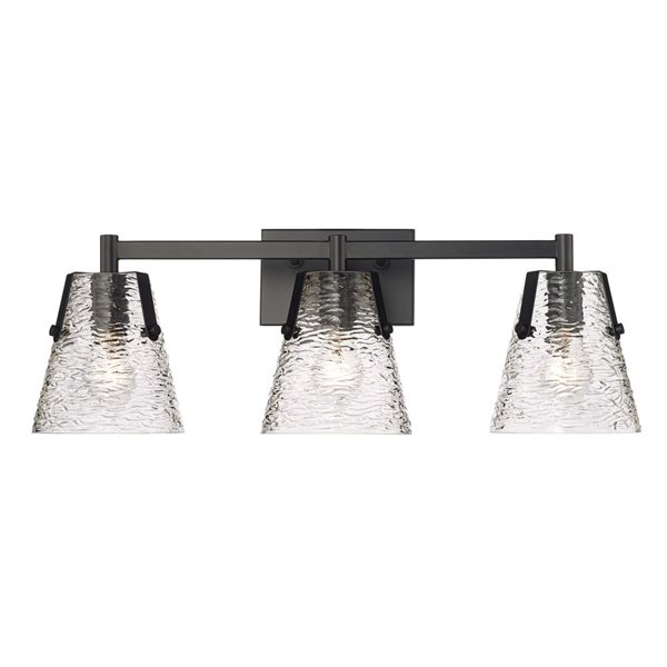 Z-Lite Analia 26.25-in 3-Light Matte Black Vanity Light