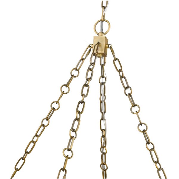 Anders 3-Light Rubbed Brass Drum Shapped Chandelier in Rubbed Brass