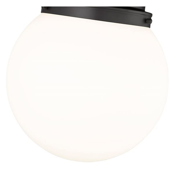 Z-Lite Calhoun 1-Light White Globe Black Flush Mount