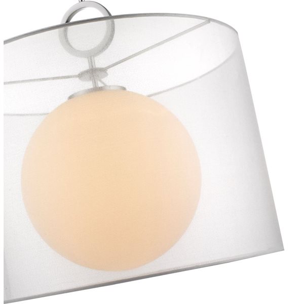 Z-Lite Arosia 1-Light Chrome Pendant Light w/ 20-in White Shade