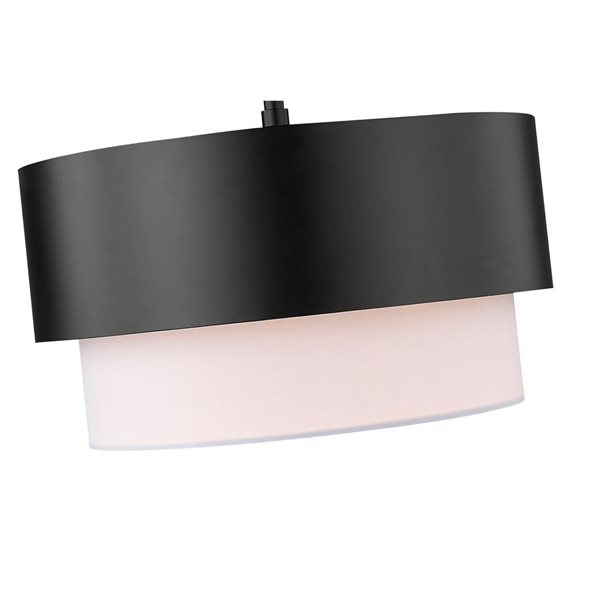 Z-Lite Counterpoint 1-Light Matte Black Pendant Light w/ 12-in White Shade