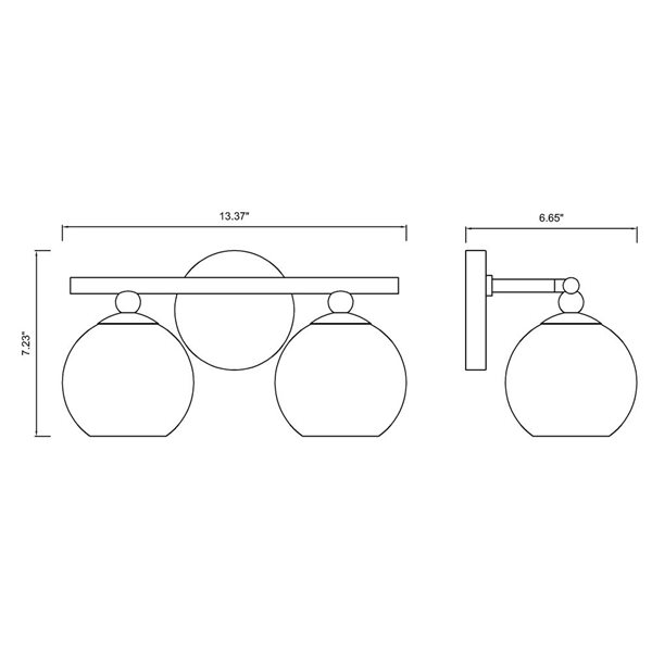 Z-Lite Neoma 13.5-in 2-Light Chrome Vanity Light