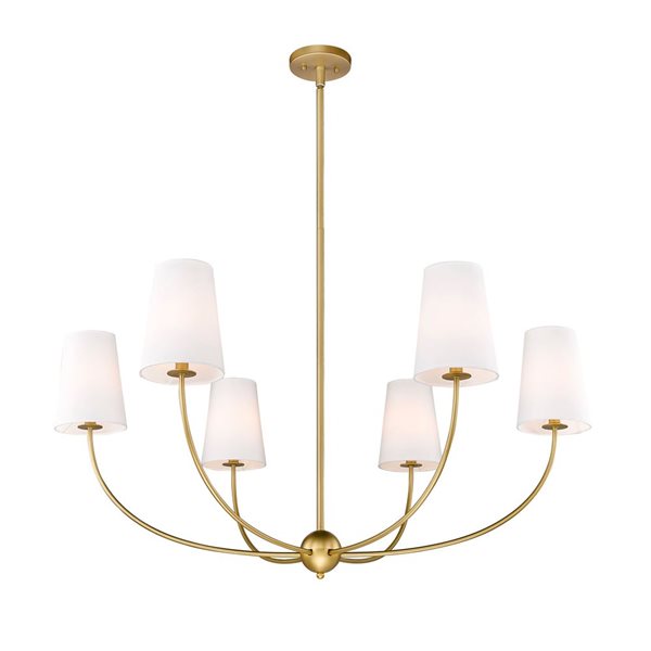 Z-Lite Shannon 6-Light Rubbed Brass Shaded Chandelier