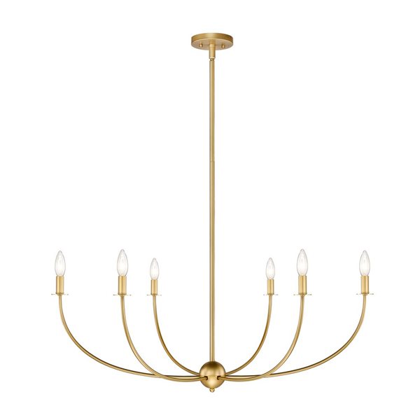 Z-Lite Shannon 6-Light Rubbed Brass Shaded Chandelier