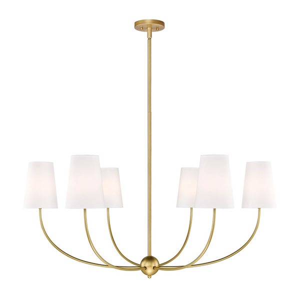 Z-Lite Shannon 6-Light Rubbed Brass Shaded Chandelier