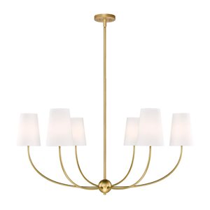 Z-Lite Shannon 6-Light Rubbed Brass Shaded Chandelier