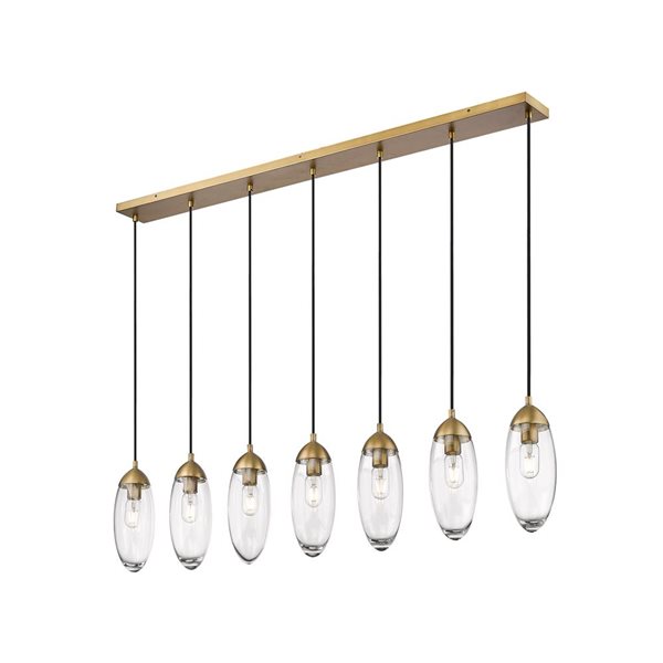 Z-Lite Arden 7-Light Rubbed Brass Linear Chandelier