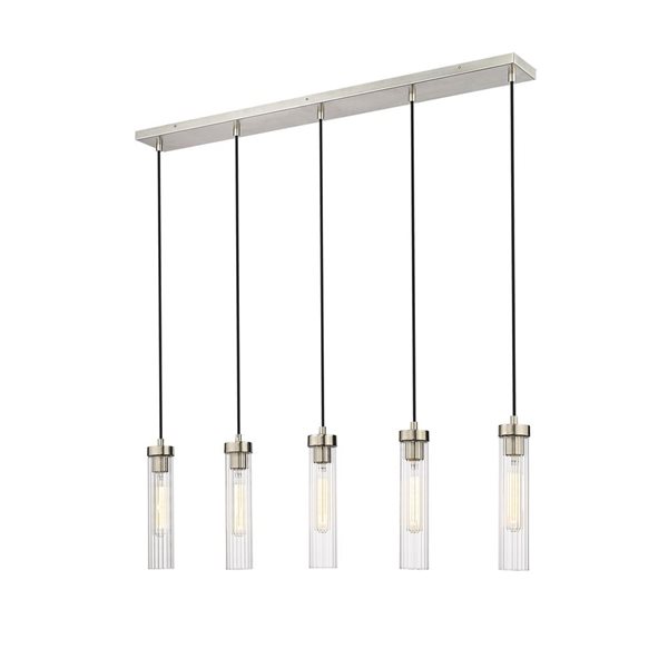 Z-Lite Beau 5-Light Brushed Nickel Linear Chandelier