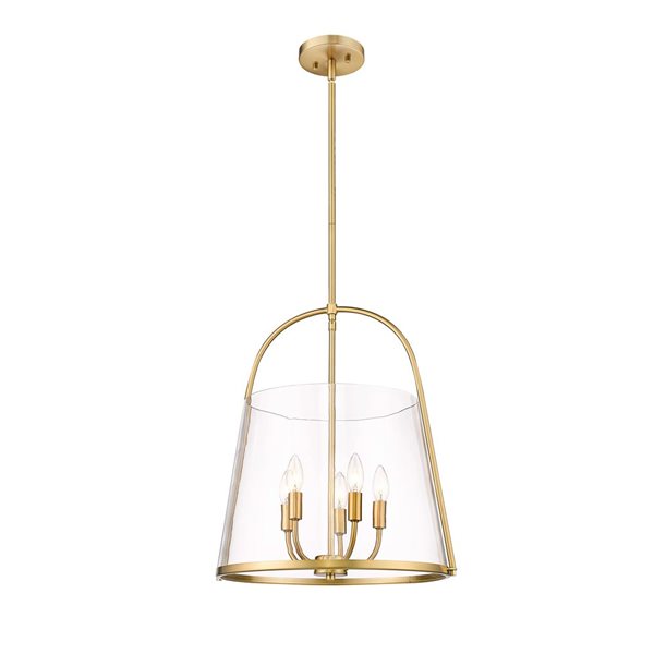 Z-Lite Archis 5-Light Modern Gold Pendant Light w/ 18-in Clear  Shade