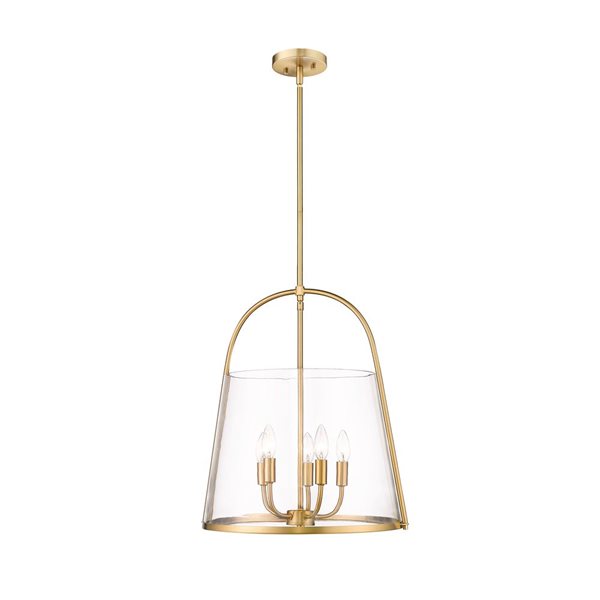 Z-Lite Archis 5-Light Modern Gold Pendant Light w/ 18-in Clear  Shade