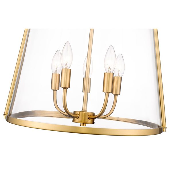 Z-Lite Archis 5-Light Modern Gold Pendant Light w/ 18-in Clear  Shade