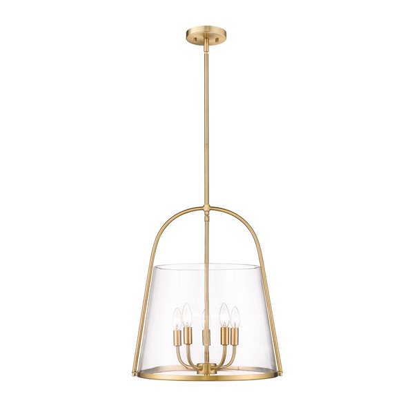 Z-Lite Archis 5-Light Modern Gold Pendant Light w/ 18-in Clear  Shade