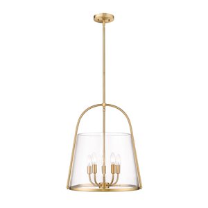 Z-Lite Archis 5-Light Modern Gold Pendant Light w/ 18-in Clear  Shade