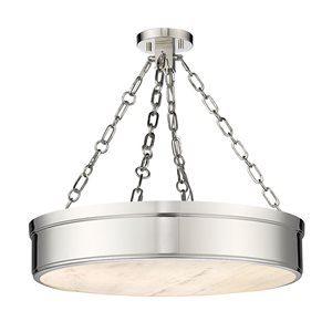 Z-Lite Anders 22-in 3-Light Polished Nickel Semi-Flush Mount