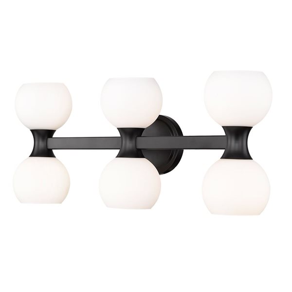 Z-Lite Artemis 25-in 6-Light Matte Black Vanity Light