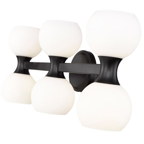 Z-Lite Artemis 25-in 6-Light Matte Black Vanity Light