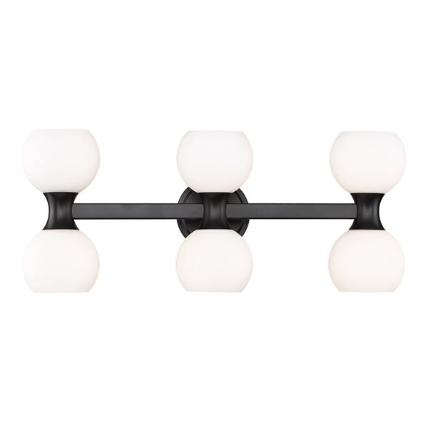 Z-Lite Artemis 25-in 6-Light Matte Black Vanity Light