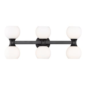 Z-Lite Artemis 25-in 6-Light Matte Black Vanity Light