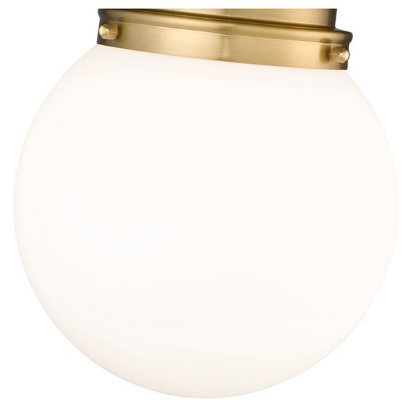 Z-Lite Calhoun 1-Light White Globe Gold Flush Mount