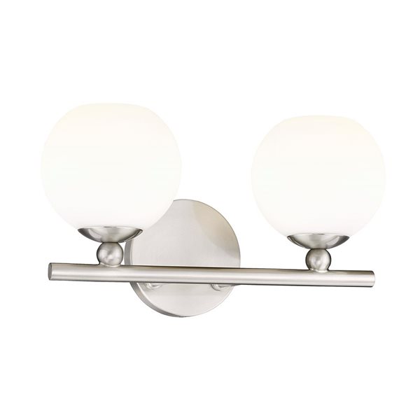 Z-Lite Neoma 13.5-in 2-Light Brushed Nickel Vanity Light