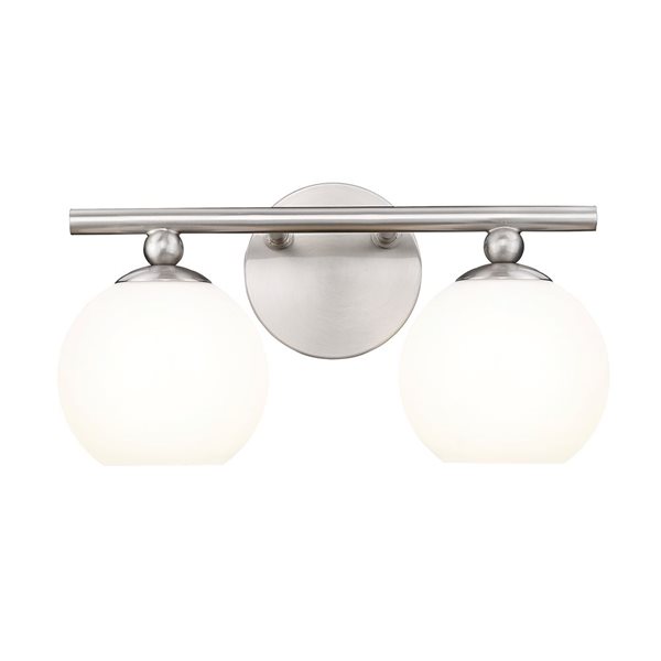 Z-Lite Neoma 13.5-in 2-Light Brushed Nickel Vanity Light