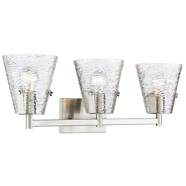 Z-Lite Analia 26.25-in 3-Light Brushed Nickel Vanity Light