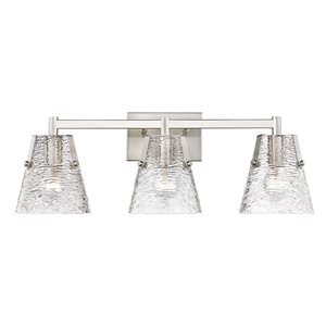 Z-Lite Analia 26.25-in 3-Light Brushed Nickel Vanity Light