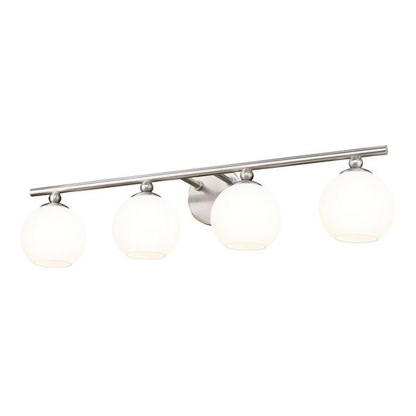 Z-Lite Neoma 30+-in 4-Light Brushed Nickel Vanity Light